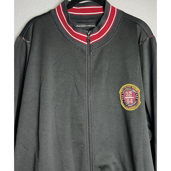 Vintage Marithe Francois Girbaud Track Jacket Men's 2X Black Full Zip Y2K Sporty - Picture 1 of 16